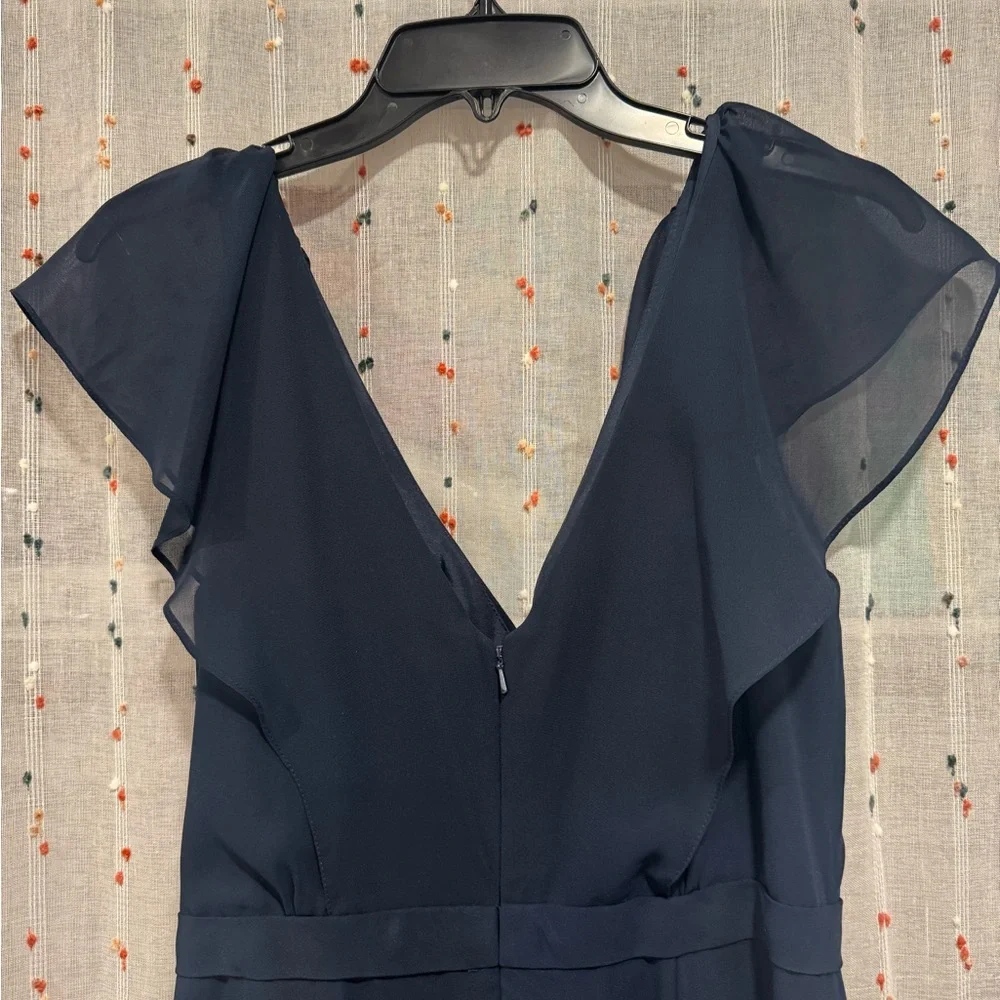 Jenny Yoo Sz 6 Elegant Navy Blue Evening Gown - Picture 5 of 7